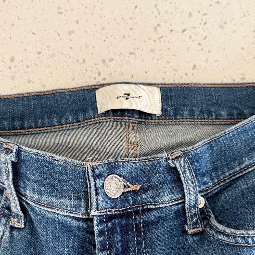 7 For All Mankind Blue Boot Cut Jeans - Picture 2 of 4